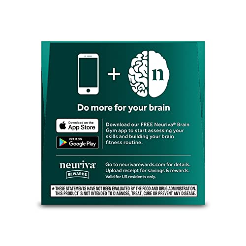 NEURIVA Ultra Decaffeinated Clinically Tested Nootropic Brain Supplement for Mental Alertness, Memory, Focus & Concentration, Cognivive, Neurofactor, Phosphatidylserine, Vitamins B6 B12, 60 Capsules