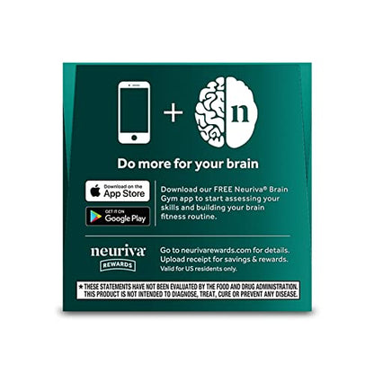 NEURIVA Ultra Decaffeinated Clinically Tested Nootropic Brain Supplement for Mental Alertness, Memory, Focus & Concentration, Cognivive, Neurofactor, Phosphatidylserine, Vitamins B6 B12, 60 Capsules