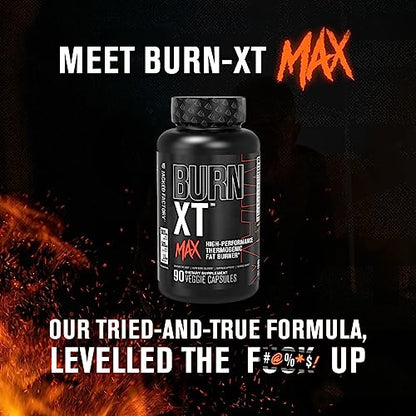 Jacked Factory Burn-XT Max - High-Performance Thermogenic Fat Burner & Appetite Suppressant for Men & Women w/PurCaf Organic Caffeine, MitoBurn, Green Tea, Acetyl L Carnitine & More - 90 Capsules