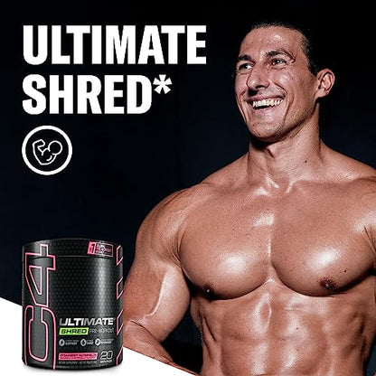 Cellucor C4 Ultimate Shred Pre Workout Powder for Men & Women, Weight Loss Supplement with Ginger Root Extract, Strawberry Watermelon, 20 Servings (Pack of 1)