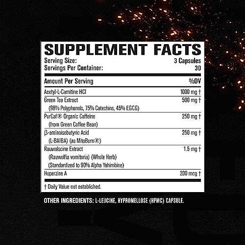 Jacked Factory Burn-XT Max - High-Performance Thermogenic Fat Burner & Appetite Suppressant for Men & Women w/PurCaf Organic Caffeine, MitoBurn, Green Tea, Acetyl L Carnitine & More - 90 Capsules