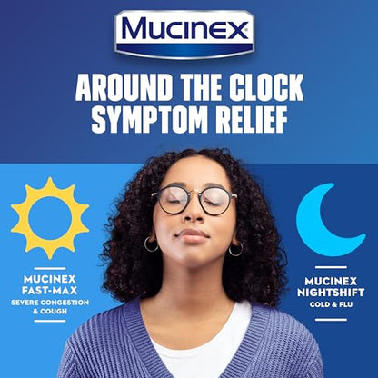 Mucinex Fast-Max & NightShift Combo Pack - Max Strength Cough & Cold Medicines For Mucus Relief, Chest Congestion, Nasal Congestion, Sinus Congestion, Sinus Pressure, Cough Symptom Relief (2x 6 FL OZ)