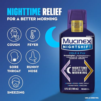 Mucinex Fast-Max & NightShift Combo Pack - Max Strength Cough & Cold Medicines For Mucus Relief, Chest Congestion, Nasal Congestion, Sinus Congestion, Sinus Pressure, Cough Symptom Relief (2x 6 FL OZ)