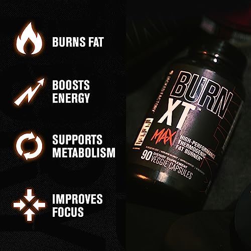 Jacked Factory Burn-XT Max - High-Performance Thermogenic Fat Burner & Appetite Suppressant for Men & Women w/PurCaf Organic Caffeine, MitoBurn, Green Tea, Acetyl L Carnitine & More - 90 Capsules