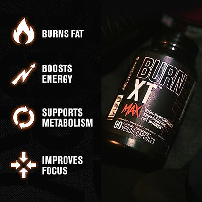 Jacked Factory Burn-XT Max - High-Performance Thermogenic Fat Burner & Appetite Suppressant for Men & Women w/PurCaf Organic Caffeine, MitoBurn, Green Tea, Acetyl L Carnitine & More - 90 Capsules