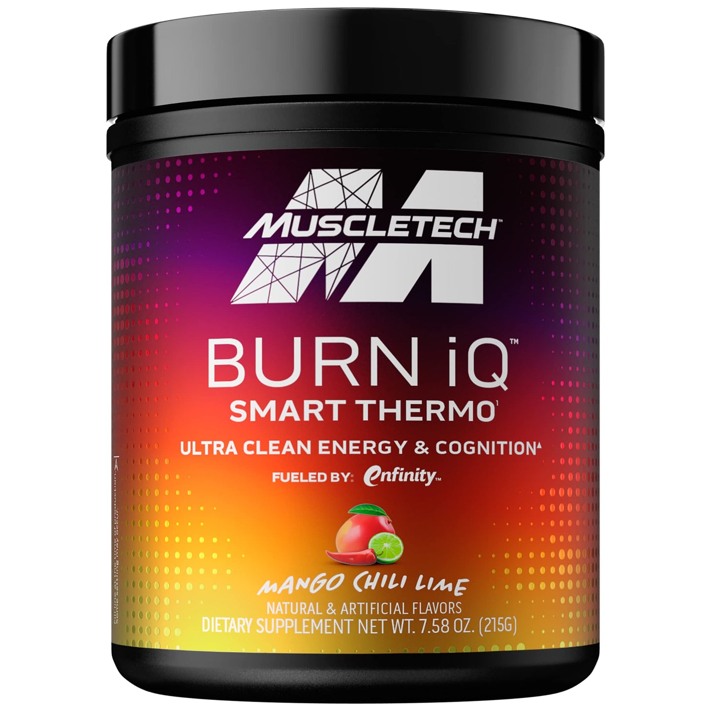 MuscleTech Burn iQ Smart Thermo Supplement Fueled with Paraxanthine Enhanced Energy & Cognition for Men and Women Mango Chili Lime (50 Servings)