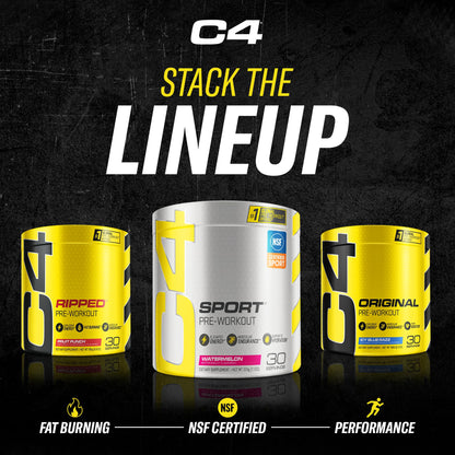 Cellucor C4 Original Pre Workout Powder Fruit Punch | Vitamin C for Immune Support | Sugar Free Preworkout Energy for Men & Women | 150mg Caffeine + Beta Alanine + Creatine | 30 Servings