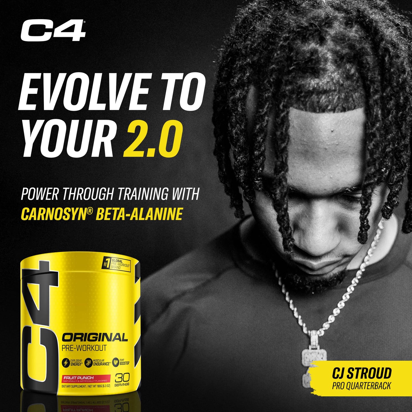 Cellucor C4 Original Pre Workout Powder Fruit Punch | Vitamin C for Immune Support | Sugar Free Preworkout Energy for Men & Women | 150mg Caffeine + Beta Alanine + Creatine | 30 Servings