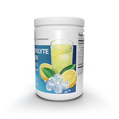 Dr. Berg Hydration Keto Electrolyte Powder - Enhanced w/ 1,000mg of Potassium & Real Pink Himalayan Salt (NOT Table Salt) - Lemonade Flavor Hydration Drink Mix Supplement - 100 Servings