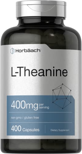 L-Theanine 400mg | 400 Capsules | High Potency Supplement | Non-GMO & Gluten Free | by Horbaach