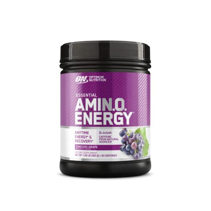 Optimum Nutrition Amino Energy - Pre Workout with Green Tea, BCAA, Amino Acids, Keto Friendly, Green Coffee Extract, Energy Powder - Concord Grape, 65 Servings (Packaging May Vary)