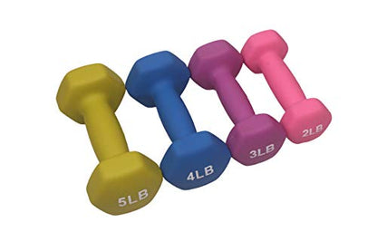 POWERT HEX Neoprene Dumbbell |Coated Colorful Hand Weights in Pair (E-6 lbs)