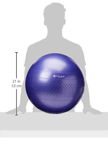 Gaiam 05-51980 Total Body Balance Ball Kit - Includes 55cm Anti-Burst Stability Exercise Yoga Ball, Air Pump & Workout Video - Purple