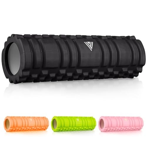 The Vinchu Foam Roller - Deep Tissue Massage Muscle Roller and Stretching Equipment for Sustainable Strength and Myofascial Trigger Point Release (Space Black)