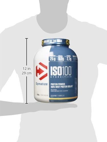 Dymatize ISO 100 Protein Powder with 25g of Hydrolyzed 100% Whey Isolate, Vanilla 5 Pound, Package may vary