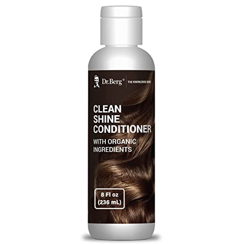 Dr. Berg's Clean Shine Conditioner - Hair Strengthening Moisturizing Scalp Treatment and Hair Follicle Growth Conditioner - Well-Balanced Hair Care Formula with Biotin & Peppermint - Sulfate-Free 8 Oz