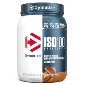 Dymatize ISO100 Whey Protein Powder with 25g of Hydrolyzed 100% Whey Isolate, Gluten Free, Fast Digesting, Chocolate Peanut Butter, 20 Servings