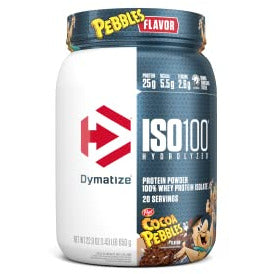 Dymatize ISO100 Hydrolyzed Protein Powder, 100% Whey Isolate Protein, 25g of Protein, 5.5g BCAAs, Gluten Free, Fast Absorbing, Easy Digesting, Cocoa Pebbles, 20 Servings