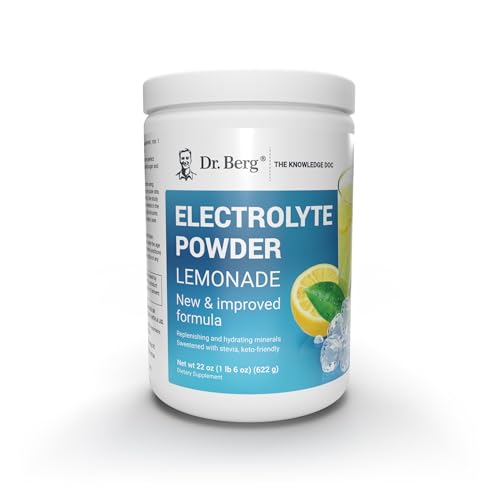 Dr. Berg Hydration Keto Electrolyte Powder - Enhanced w/ 1,000mg of Potassium & Real Pink Himalayan Salt (NOT Table Salt) - Lemonade Flavor Hydration Drink Mix Supplement - 100 Servings