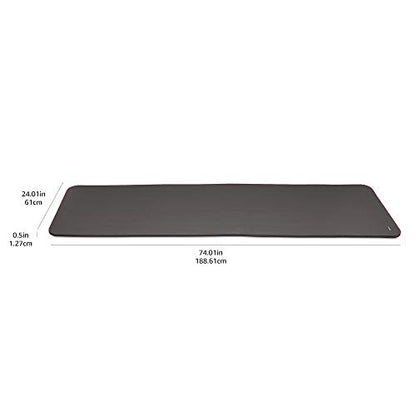 Amazon Basics Extra Thick Exercise Yoga Gym Floor Mat with Carrying Strap, 74 x 24 x .5 Inches, Black