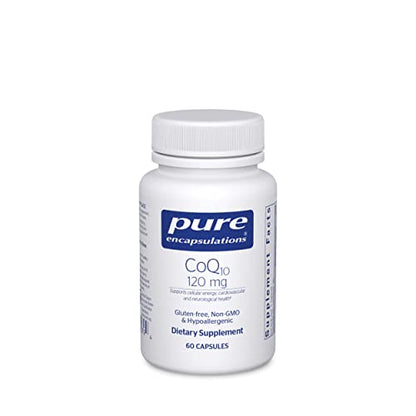 Pure Encapsulations CoQ10 120 mg - Coenzyme Q10 Supplement for Heart Health, Energy, Antioxidants, Brain & Memory Health - Cellular Health, Cognition & Cardiovascular Support* - 60 Capsules