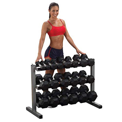 Body-Solid Three-Tier Horizontal Dumbbell Rack (GDR363) - Dumbbells not Included