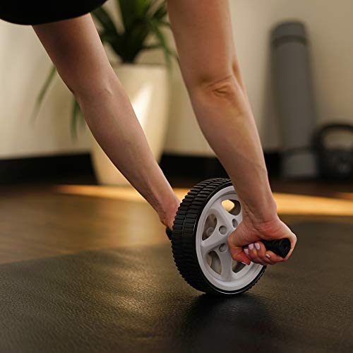 Sunny Health & Fitness Ab Roller Wheel for Abdominal Exercise Core Trainer Wheel Roller - NO. 003 , Black