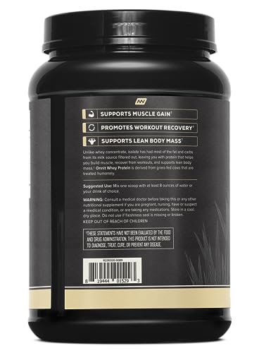 ONNIT Grass Fed Whey Isolate Protein - Vanilla (20 Servings)