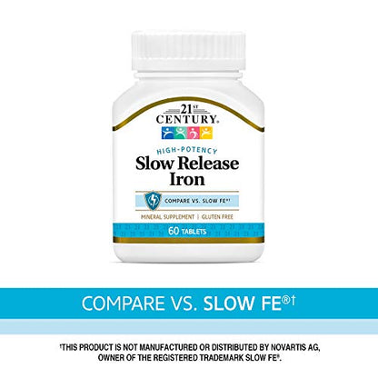 21st Century Slow Release Iron Tablets, 60 Count