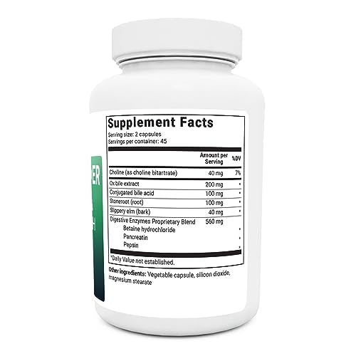 Dr. Berg Gallbladder Formula Extra Strength - Made w/Purified Bile Salts & Ox Bile Digestive Enzymes - Includes Carefully Selected Digestive Herbs - Full 45 Day Supply - 90 Capsules