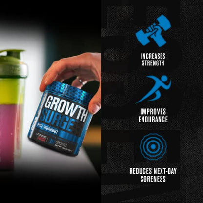 Jacked Factory Growth Surge Creatine Post Workout w/L-Carnitine - Daily Muscle Builder & Recovery Supplement with Creatine Monohydrate, Betaine, L-Carnitine L-Tartrate - 30 Servings, Cherry Limeade