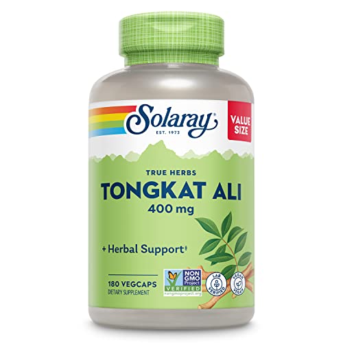 SOLARAY Tongkat Ali 400 mg, Longjack Tongkat Ali Supplement for Men, Increase Performance, Support Lean Muscle Growth, Natural Energy, Stamina & Recovery, 180 Capsules