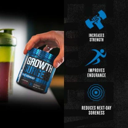 Jacked Factory Growth Surge Creatine Post Workout w/L-Carnitine - Daily Muscle Builder & Recovery Supplement with Creatine Monohydrate, Betaine, L-Carnitine L-Tartrate - 30 Servings, Black Cherry