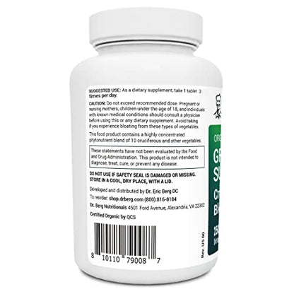 Dr. Berg's Greens Superfood Cruciferous Vegetable Tablets - Vegetable Supplements for Adults w/ 11 Phytonutrient Super Greens Tablets - Energy, Immune System & Liver Veggie Tablets - 250 Tablets