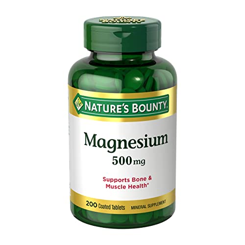 Nature’s Bounty Magnesium, Bone and Muscle Health, Whole Body Support, Tablets, 500 Mg, 200 Ct