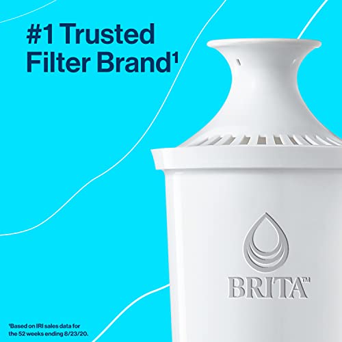 Brita Large Water Filter Pitcher for Tap and Drinking Water with SmartLight Filter Change Indicator + 1 Standard Filter, Lasts 2 Months, 10-Cup Capacity, Christmas Gift for Men and Women, Black