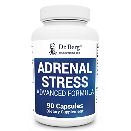 Dr. Berg’s Adrenal Stress Advanced Formula - Adrenal Support Supplements for Stress, Mood and Energy Support - Adrenal Fatigue Supplements - Cortisol Manager with Ashwagandha - 90 Capsules