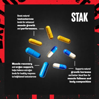 Animal Stak – Complete Natural Hormone Booster Supplement with Tribulus – Natural Testosterone Booster for Athletes – Contains Estrogen Blockers – 1 Month Cycle