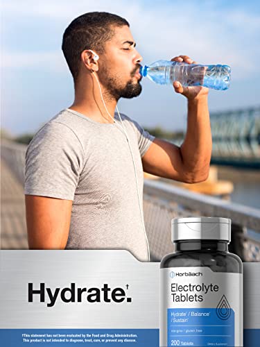 Electrolyte Tablets | 200 Count | Vegetarian, Non-GMO, and Gluten Free Hydration Supplement | by Horbaach