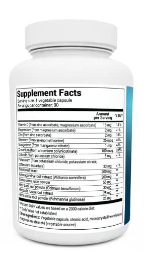 Dr. Berg’s Adrenal & Cortisol Support Supplement - Natural Stress Support for a Better Mood, Focus and Relaxation - Vegetarian Ingredients with Ashwagandha 90 Capsules (1 Pack)