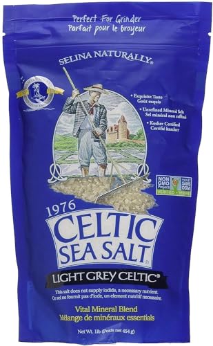 Light Grey Celtic Sea Salt 1 Pound Resealable Bag – Additive-Free, Delicious Sea Salt, Perfect for Cooking, Baking and More - Gluten-Free, Non-GMO Verified, Kosher and Paleo-Friendly