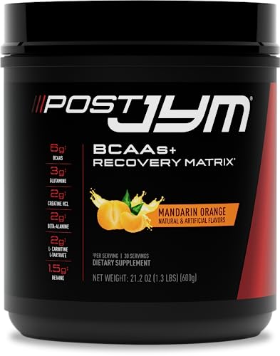 Post JYM Active Matrix - Post-Workout with BCAA's, Glutamine, Creatine HCL, Beta-Alanine, and More | JYM Supplement Science | Mandarin Orange Flavor, 30 Servings, 1.3 Pound (Pack of 1)