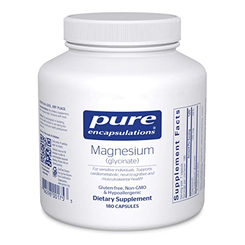 Pure Encapsulations Magnesium (Glycinate) - Supplement to Support Stress Relief, Sleep, Heart Health, Nerves, Muscles, and Metabolism* - with Magnesium Glycinate - 180 Capsules