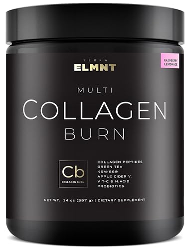 Super Collagen Burn - Thermogenic Multi Collagen Protein Supplement for Women with Probiotics, Apple C Vinegar, KSM66, Phytosome Green Tea & Biotin for Weight Loss, Youth, Hair Skin & Nails (Raz-Lem)