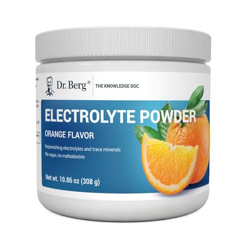 Dr. Berg Hydration Keto Electrolyte Powder - Enhanced w/ 1,000mg of Potassium & Real Pink Himalayan Salt (NOT Table Salt) - Orange Flavor Hydration Drink Mix Supplement - 50 Servings