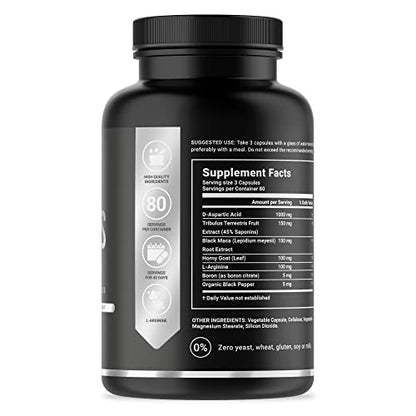 Testosterone Booster for Men - Mens Testo B Life 240 Capsules - Ultimate Male Performance Enhancement Supplement - Boost Drive, Endurance, Strength, Stamina & Achieve Lean Muscle Growth