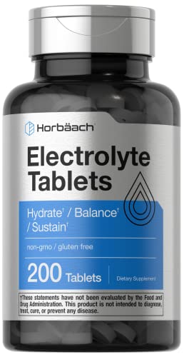 Electrolyte Tablets | 200 Count | Vegetarian, Non-GMO, and Gluten Free Hydration Supplement | by Horbaach