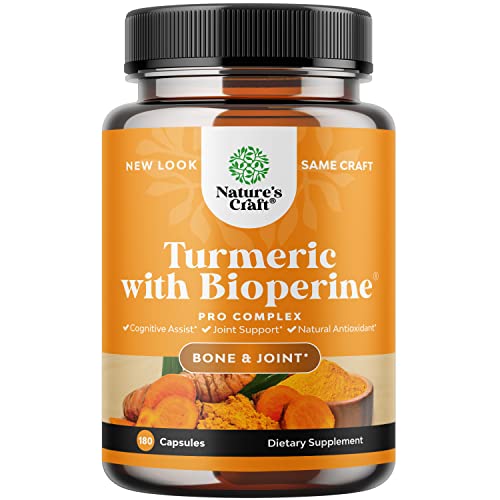 Turmeric Curcumin with Black Pepper Extract - Joint Health Turmeric Supplement with 95% Curcuminoids - Daily Joint Support Supplement with Turmeric Curcumin with Bioperine for Enhanced Absorption