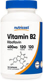 Nutricost Vitamin B2 (Riboflavin) 400mg, 120 Capsules - Gluten Free, Non-GMO