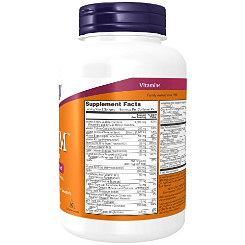 NOW Supplements, ADAM™ Men's Multivitamin with Saw Palmetto, Plant Sterols, Lycopene & CoQ10, 90 Softgels